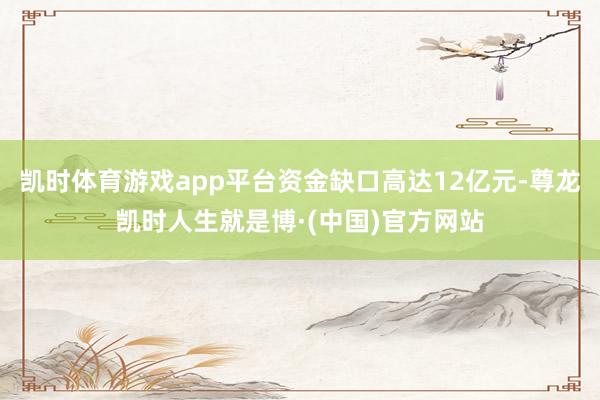 凯时体育游戏app平台资金缺口高达12亿元-尊龙凯时人生就是博·(中国)官方网站